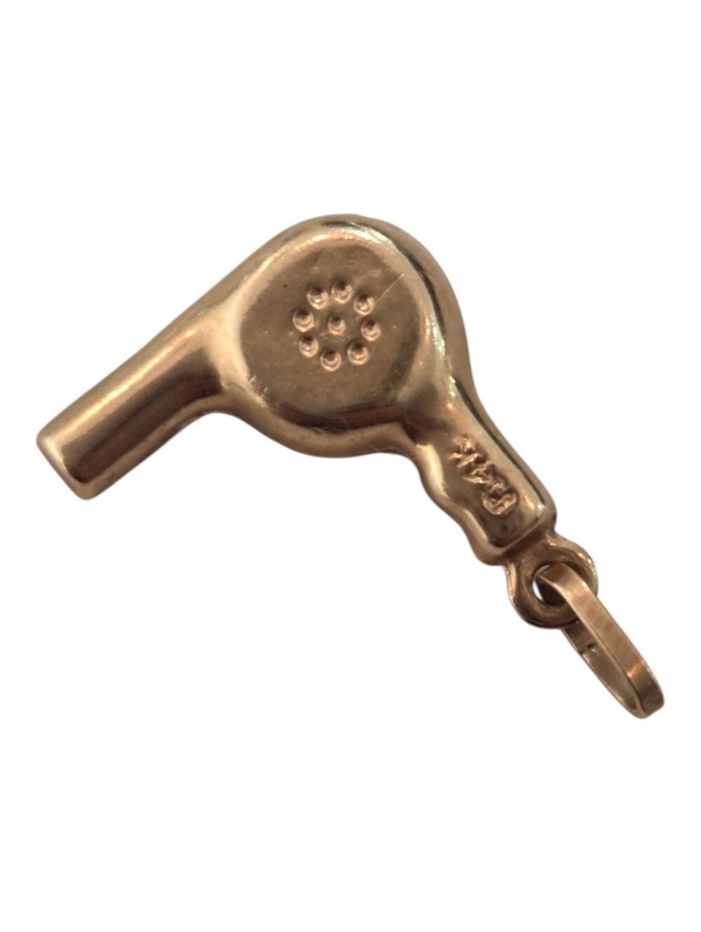 Vintage 14K Yellow Gold Hair Dryer Charm Pendant ✨ Salon Stylist Beauty